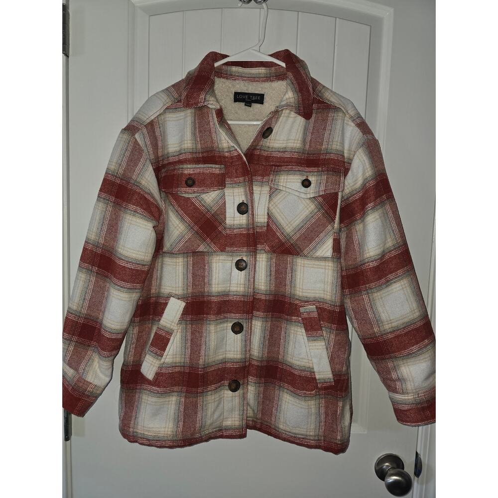 Love Tree Thick Fleece Lined Oversized Shacket NWOT Small